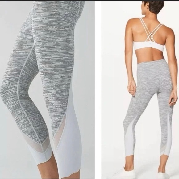 lululemon athletica Pants - Lululemon Wunder Under 23” Crop Leggings Light Grey High Rise